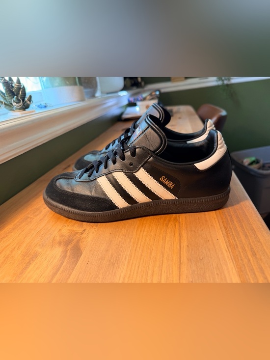 adidas Other - Adidas Samba Black with White Stripes Men's Leather Sneakers